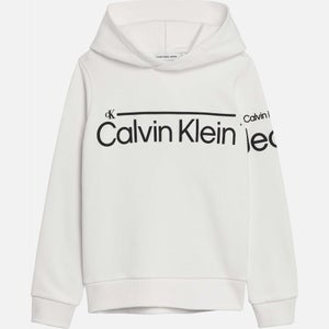 Calvin Klein Boys' Institutional Logo Cotton-Blend Jersey Hoodie