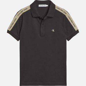 Calvin Klein Boys' Logo Tape Polo Shirt - Black