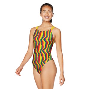 Speedo Womens Swimsuit One Piece Prolt Cross Back Printed Adult Team Colors 
