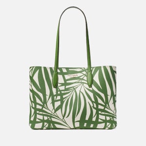 Kate Spade New York Women's All Day Palm Fronds Printed Large Tote Bag - Bitter Greens Multi