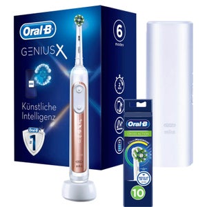 Oral-B Genius X Electric Toothbrush Rose Gold with TC + 10 Refills