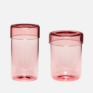 Hübsch Pop Storage Jars - Pink - Large (Set of 2)