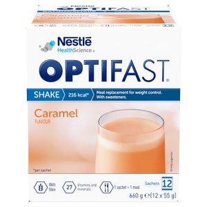 OPTIFAST Shakes - Caramel - 1 Month Supply - 3 Boxes (36 Sachets)