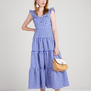 Kate Spade New York Women's Gingham Tiered Dress - Blueberry