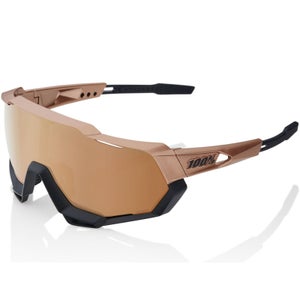100% Speedtrap Sunglasses with HiPER Copper Mirror Lens - Matt Copper Chromium/Black