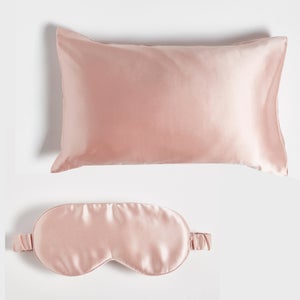 ïn home 100% Seide Kissenbezug Und Schlafmaske Bündel (Wert 82€) - Pink