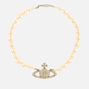 Vivienne Westwood Bas Relief Silver-Tone, Faux Pearl and Crystal Choker