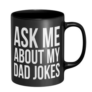 Ask Me About My Dad Jokes Mug - Black
