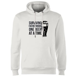Surviving Fatherhood One Beer At A Time Hoodie - White