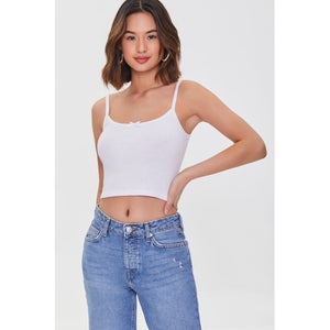 Pointelle Knit Cropped Cami