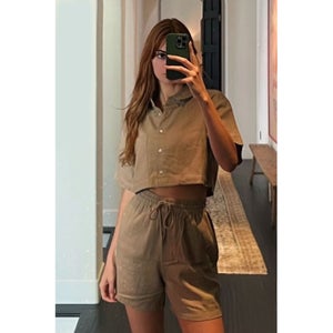 Kendall + Kylie Linen-Blend Shorts