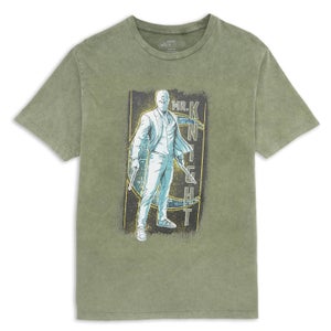 Marvel Moon Knight Mr Knight Pose Unisex T-Shirt - Khaki Acid Wash