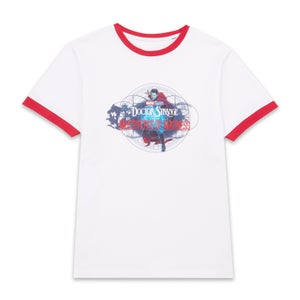Marvel Dr Strange Composition Unisex Ringer T-Shirt - White/Red