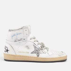 Golden Goose Sky-Star Distressed Leather High-Top Trainers