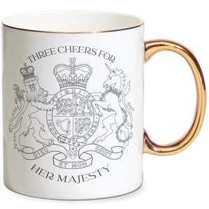 Three Cheers For Her Majesty Mug - Gold
