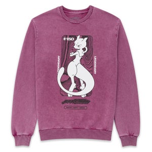 Pokémon Mewtwo Legendary Sweatshirt - Purple Acid Wash