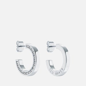 Ted Baker Senatta Crystal Silver-Tone Hoop Earrings