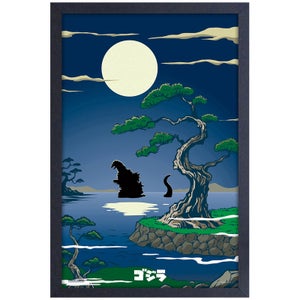 Godzilla Moon Framed Art Print