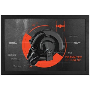 Star Wars TIE Fighter Pilot Diagram Framed Art Print