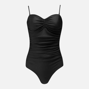 Ganni Women's Ruched Detail Swim Suit - Black