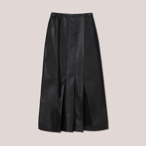 Nanushka Fida Pleated Regenerated Leather Midi Skirt