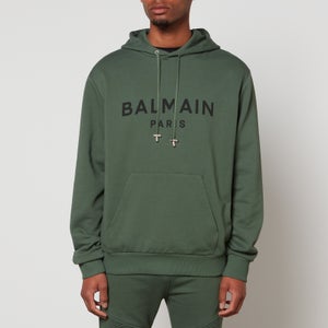 Balmain Men's Printed Hoodie - Green/Black