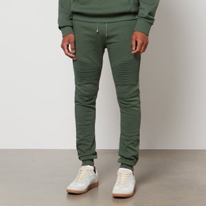 Balmain Men's Ribbed Printed Sweatpants - Green/Black
