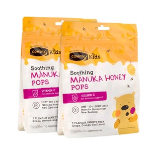 Manuka Honig Vitamin C Lutscher Packung mit Traube, Orange und Zitrone 2 Pack