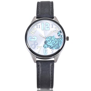 Disney Alice in Wonderland Cheshire Cat Black Metallic Strap Women's Watch