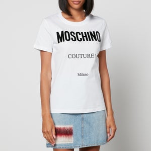 Moschino Women's Couture Logo T Shirt - Fantasy print White