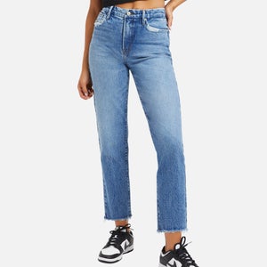 Good American Good Vintage Stretch-Denim Straight-Leg Jeans