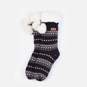 Barbour Fairisle Lounge Faux Fur and Knit Socks