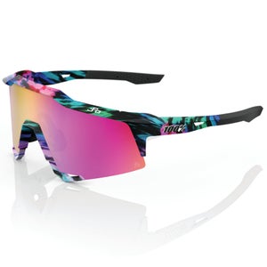 100% Speedcraft Peter Sagan Limited Edition Sunglasses with Purple Multilayer Mirror Lens - Soft Tact Tie Dye