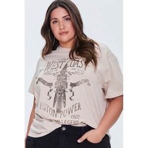 Plus Size Motorcycle Graphic Tee