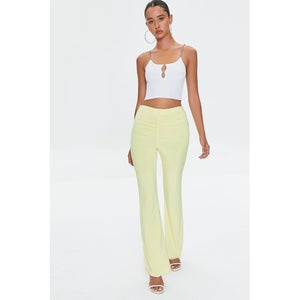 Ruched High-Rise Pants