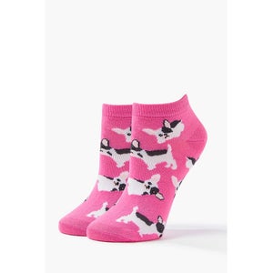 Boston Terrier Print Ankle Socks