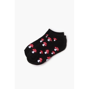 Girls Mushroom Print Ankle Socks (Kids)