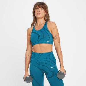 MP wave sømløs sports-bh for dame fra Tempo – Teal Blue