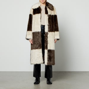 Stand Studio Nino Checked Faux Fur Coat