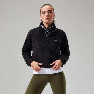 Women's Urban Cropped Co-ord Fleece Jacket - Black