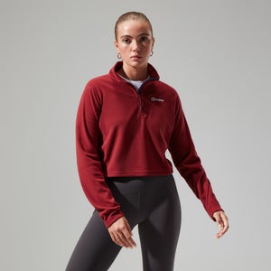 Women's Urban Prism Crop Half Zip - Dark Red