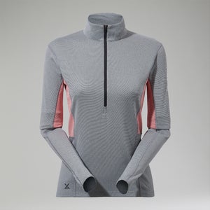 Women's MTN Guide Long Sleeve Half Zip - Grey/Red