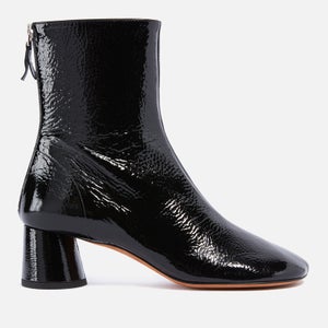 Proenza Schouler Crinkled Patent-Leather Heeled Ankle Boots