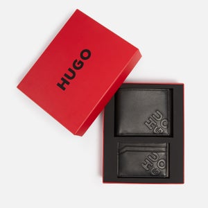 HUGO Leather Card Holder and Wallet Gift Set