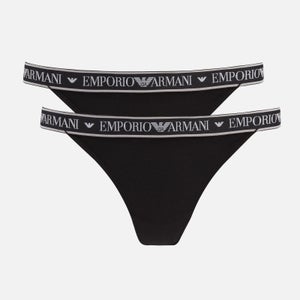 Emporio Armani Two-Pack Stretch-Cotton Thongs