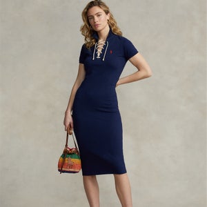 Polo Ralph Lauren Women's Lc Jle Dr-Short Sleeve-Day Dress - Newport Navy