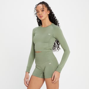 MP Women's Shape Seamless Long Sleeve Crop Top - Washed Jade