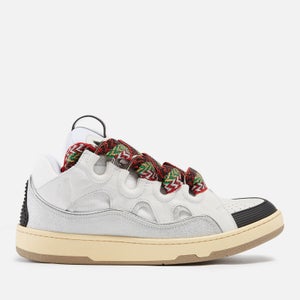 Lanvin Curb Leather and Glitter Oversized Trainers