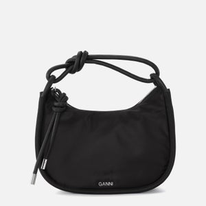 Ganni Knot Leather-Trimmed Recycled Shell Bag