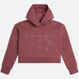 Guess Girls Logo-Printed Cotton-Blend Hooded Sweatshirt
